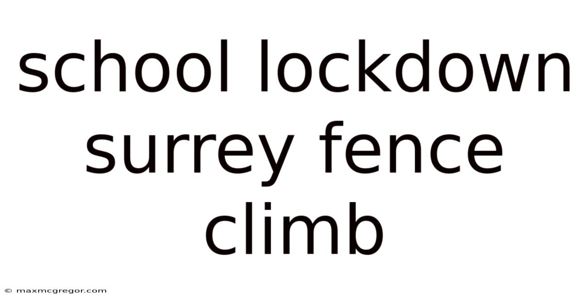 School Lockdown Surrey Fence Climb