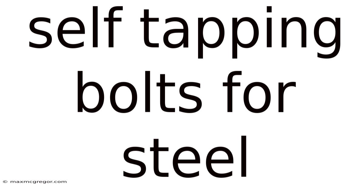 Self Tapping Bolts For Steel