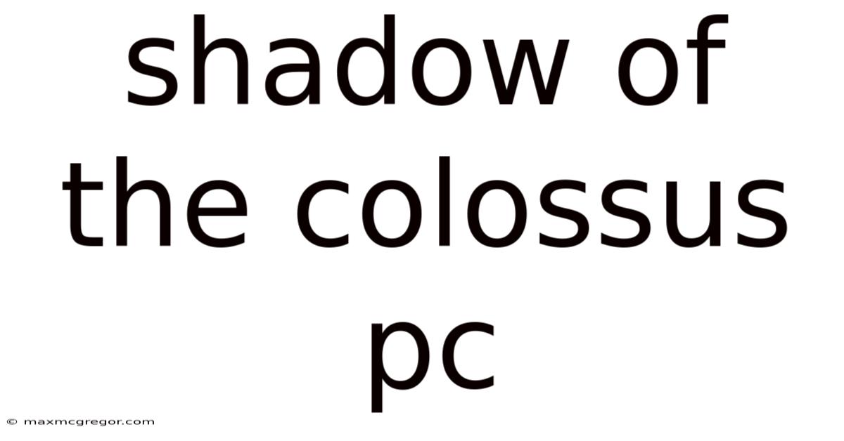Shadow Of The Colossus Pc