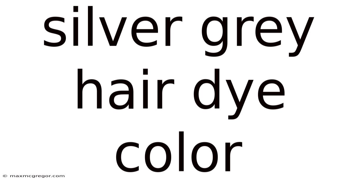Silver Grey Hair Dye Color