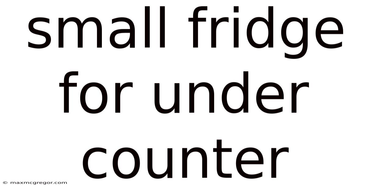 Small Fridge For Under Counter