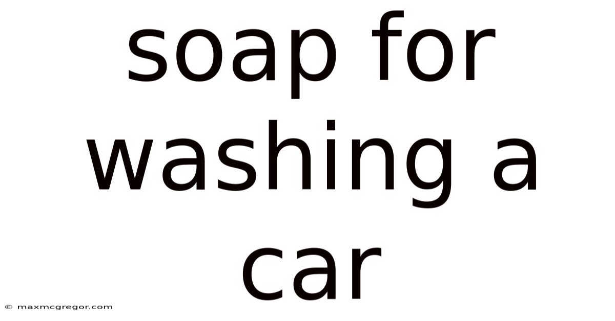 Soap For Washing A Car