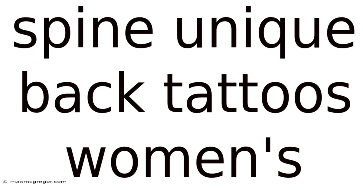 Spine Unique Back Tattoos Women's