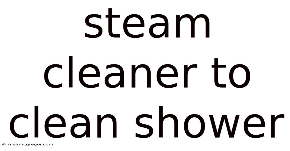 Steam Cleaner To Clean Shower