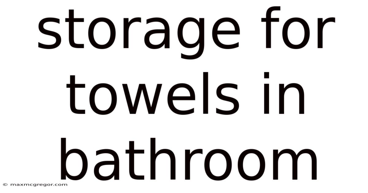 Storage For Towels In Bathroom