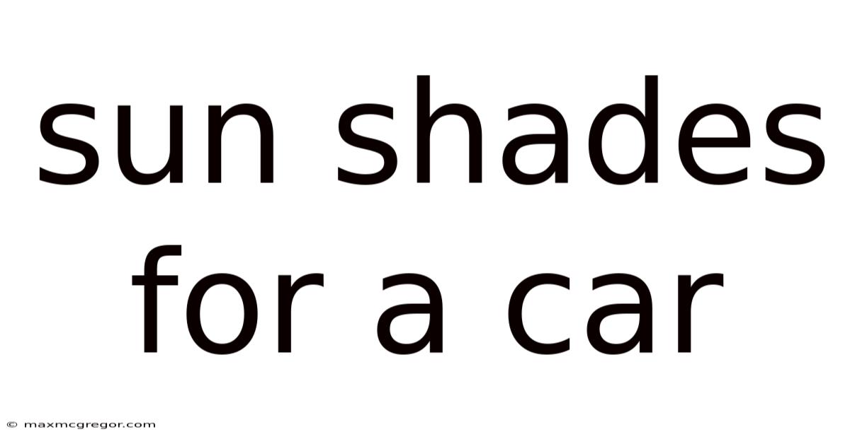 Sun Shades For A Car
