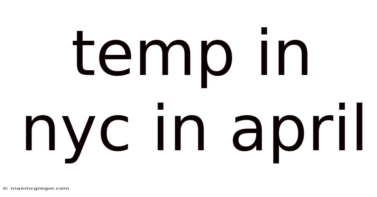 Temp In Nyc In April