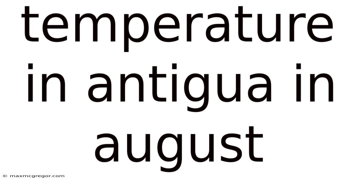 Temperature In Antigua In August