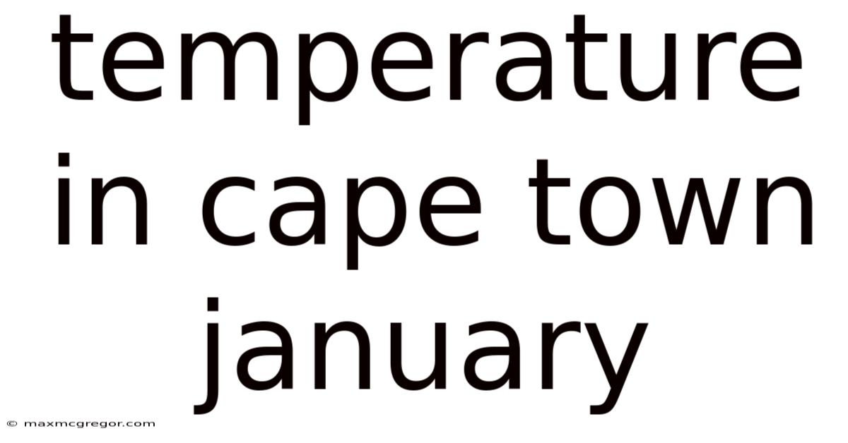 Temperature In Cape Town January
