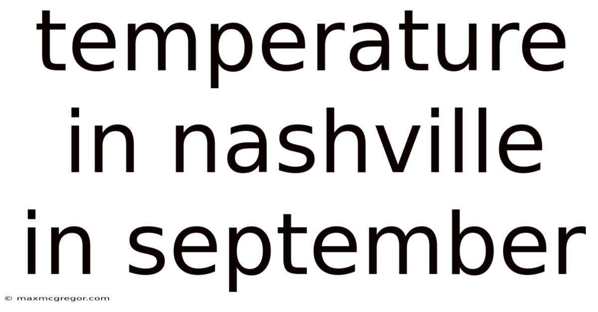 Temperature In Nashville In September