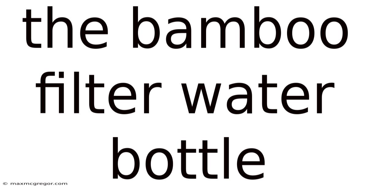The Bamboo Filter Water Bottle
