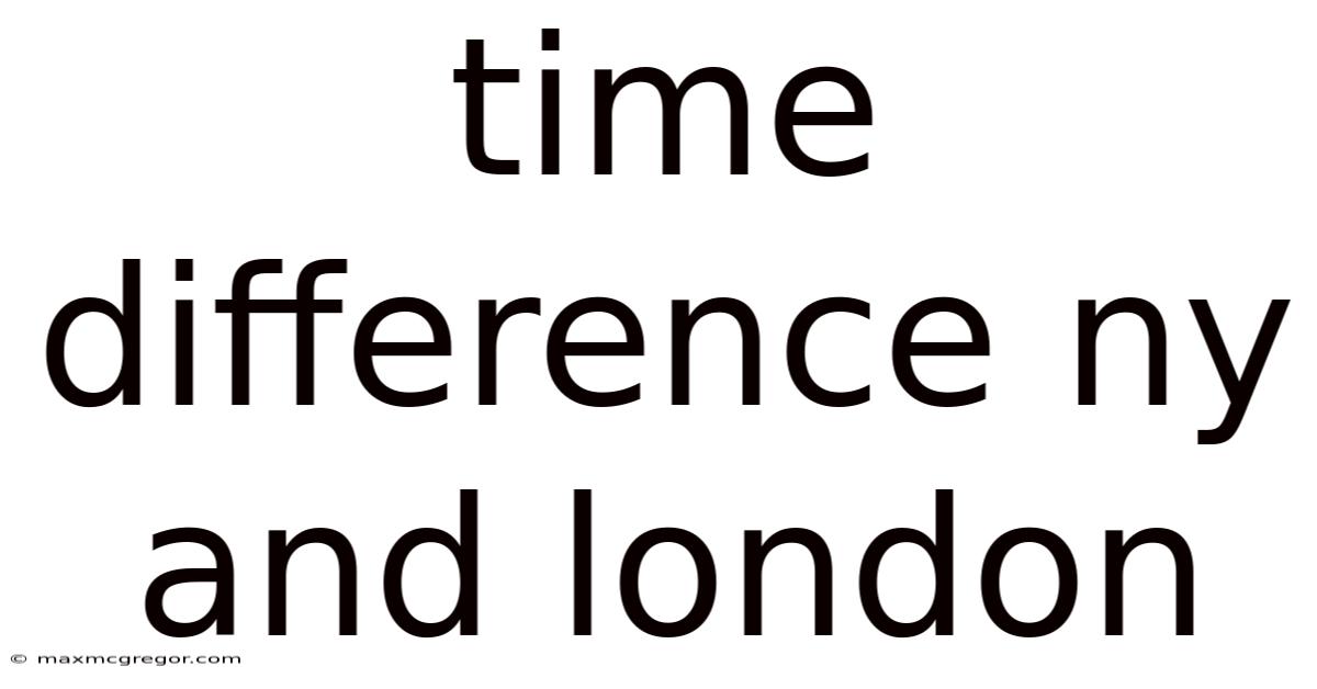 Time Difference Ny And London