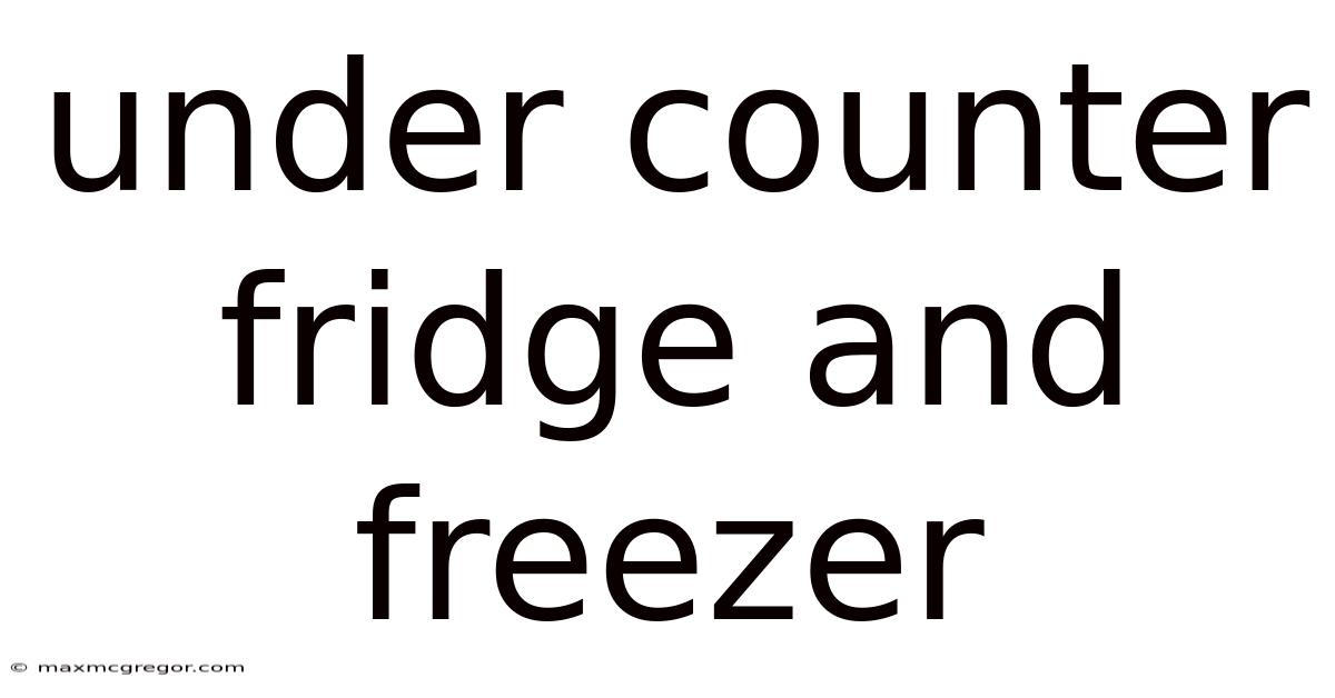 Under Counter Fridge And Freezer