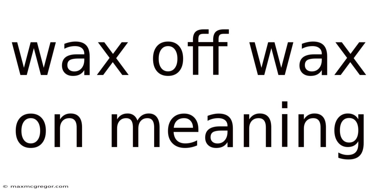 Wax Off Wax On Meaning