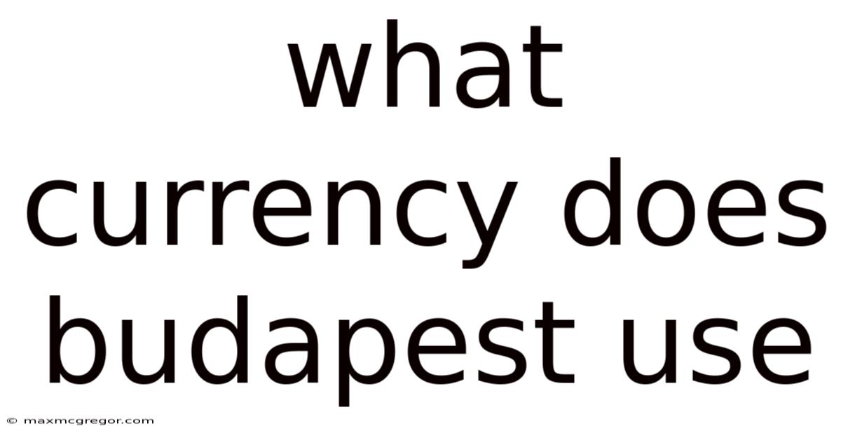 What Currency Does Budapest Use