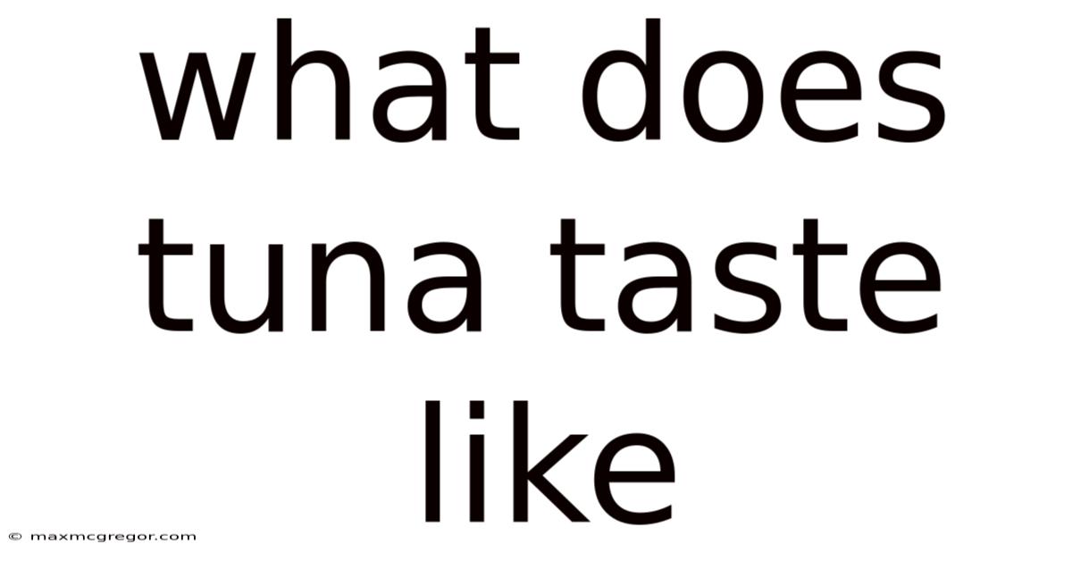 What Does Tuna Taste Like