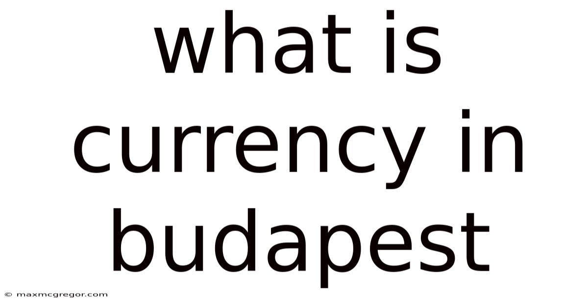 What Is Currency In Budapest