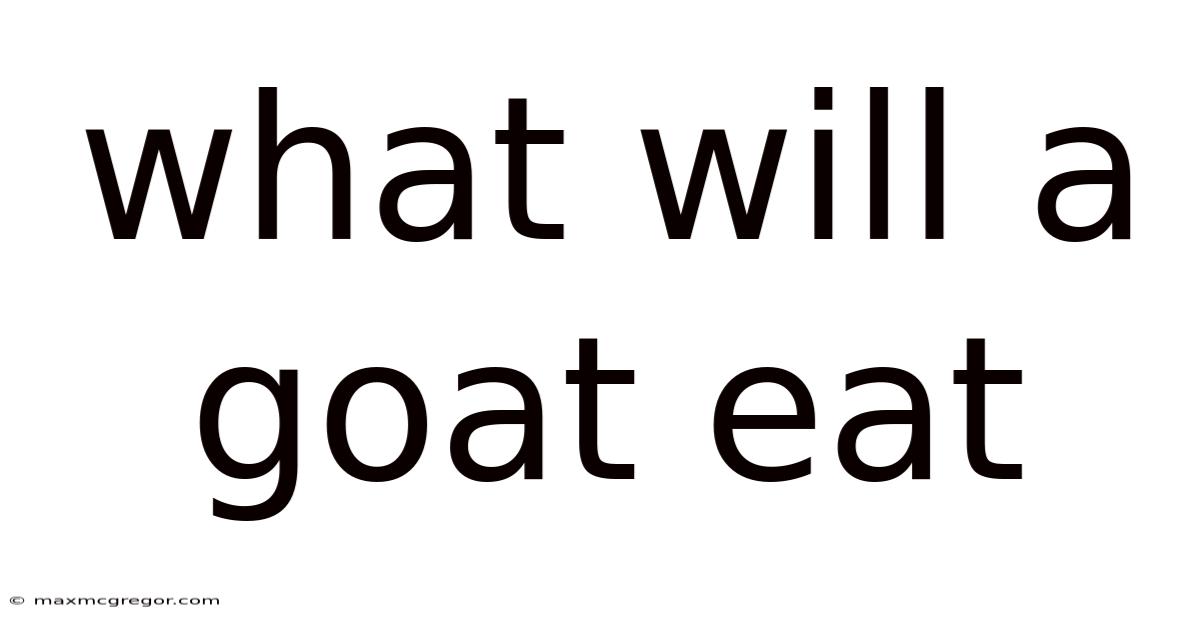 What Will A Goat Eat