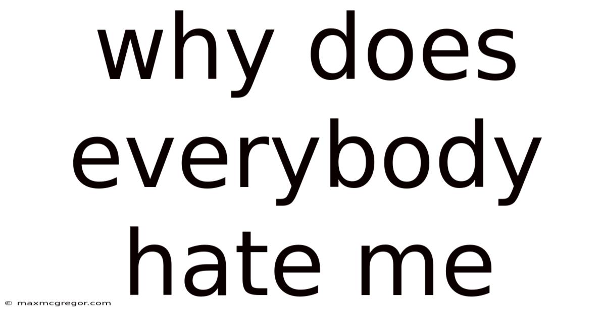 Why Does Everybody Hate Me
