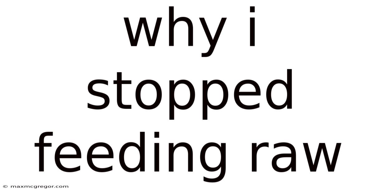 Why I Stopped Feeding Raw