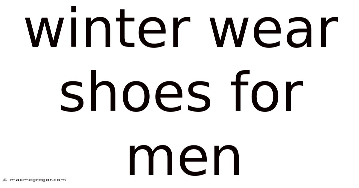 Winter Wear Shoes For Men